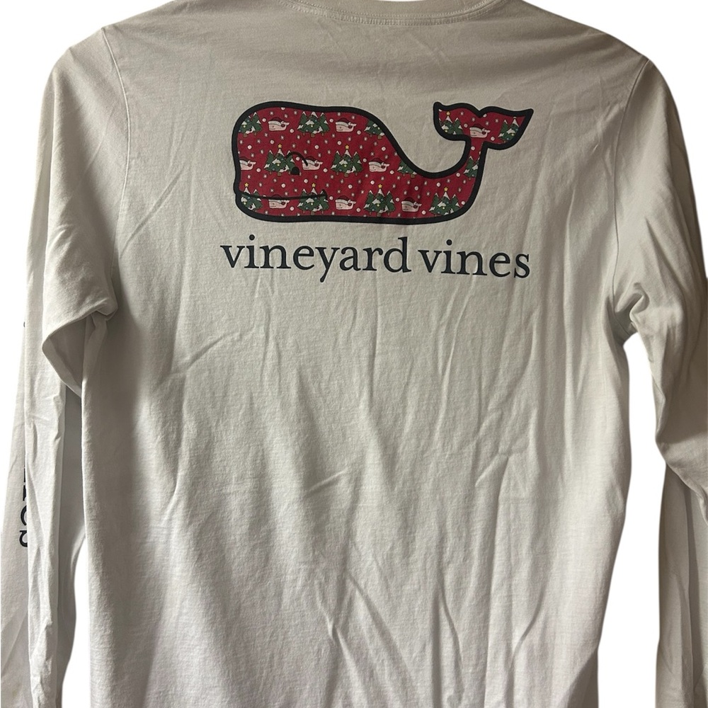 Boy’s Vineyard Vines White Long Sleeve with Festive Red Whale